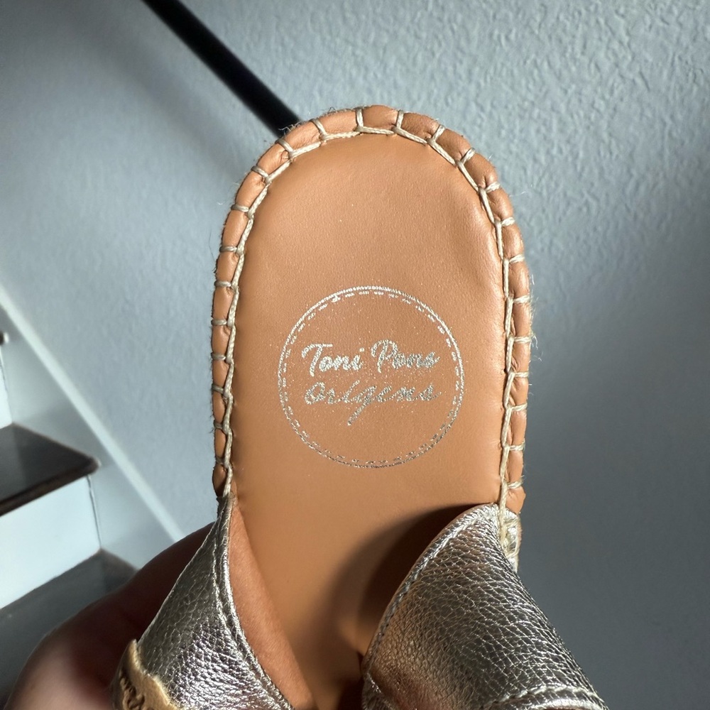 Toni Pons Bernie-P Platinum Peep Toe Espadrilles NWOB sz: 9 - Picture 10 of 16